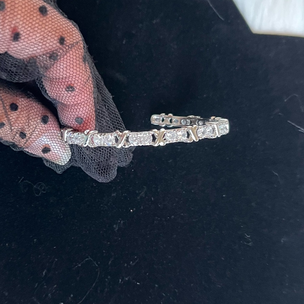 Moissanite twist Bracelets, Adjustable 925 Sterling Silver